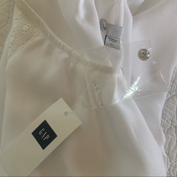 Gap sheer white sleeveless top shirt blouse - Picture 7 of 8